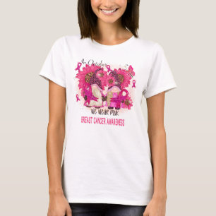 matching breast cancer wife husband pink ribbon T-Shirt