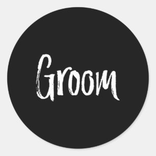 Matching Bride And Groom Couples Wedding  Classic Round Sticker