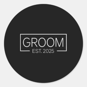 Matching Bride And Groom Married 2025 Mr Mrs Coupl Classic Round Sticker