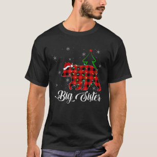 Matching Buffalo Plaid Christmas Big-Sister Bear P T-Shirt