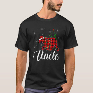 Matching Buffalo Plaid Christmas Uncle Bear Pajama T-Shirt