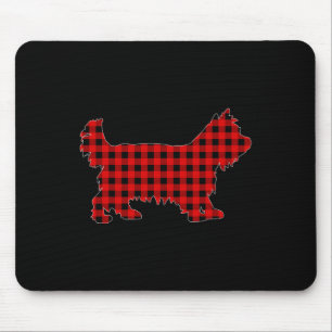 Matching Buffalo Plaid Yorkshire Terrier Christmas Mouse Pad