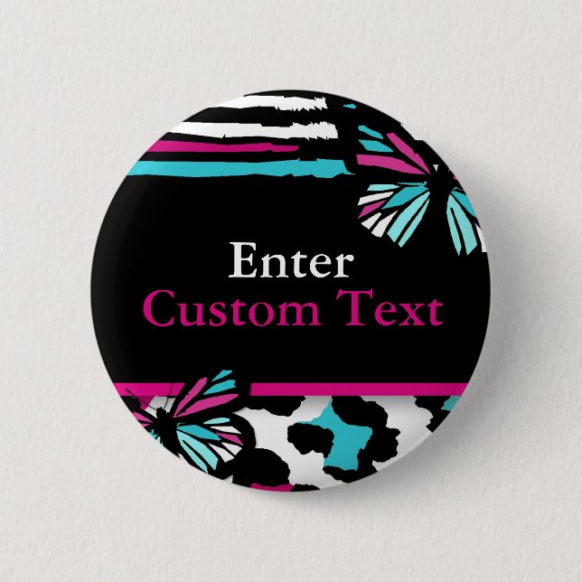 Matching Butterfly Animal Print Buttons (Front)