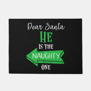Matching Christmas Couples Sweater He Is The Naugh Doormat