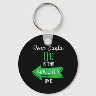 Matching Christmas Couples Sweater He Is The Naugh Key Ring