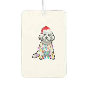 Matching Christmas Pajama T Shirt Bichon Frise Dog Car Air Freshener
