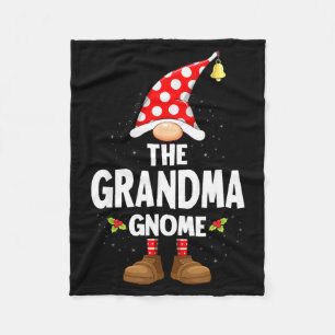 Matching Christmas Pajama The Grandma Gnome Fleece Blanket