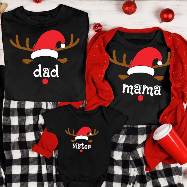 Matching Christmas Personalised Reindeer Custom T-Shirt (Creator Uploaded)