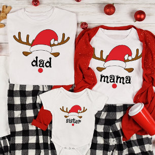 Matching Christmas Personalized Reindeer Custom T-Shirt