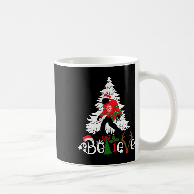 Matching Christmas Pyjamas Family Bigfoot Believe  Coffee Mug (Right)