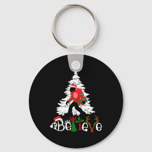 Matching Christmas Pyjamas Family Bigfoot Believe  Key Ring