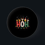 Matching Christmas Santa Hat Ho Ho Ho Giraffe Anim 6 Cm Round Badge<br><div class="desc">Matching Christmas Santa Hat Ho Ho Ho Giraffe Animal Xmas T-Shirt (2)</div>