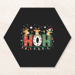 Matching Christmas Santa Hat Ho Ho Ho Giraffe Anim Paper Coaster<br><div class="desc">Matching Christmas Santa Hat Ho Ho Ho Giraffe Animal Xmas T-Shirt</div>