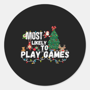 Matching Christmas Shirts For The Whole Family Gam Classic Round Sticker