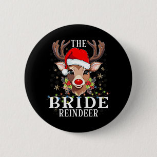 Matching Christmas The Bride Reindeer Family 6 Cm Round Badge