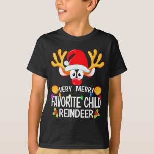 Matching Christmas Very Merry Favorite Child Reind T-Shirt