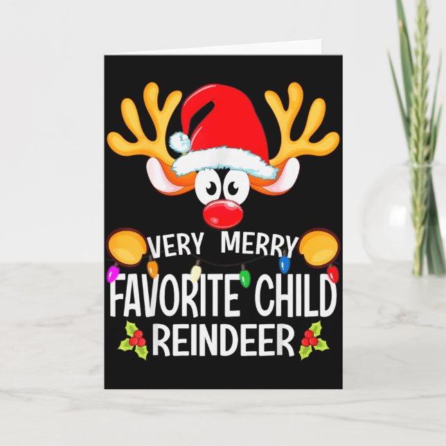 Matching Christmas Very Merry Favourite Child Rein Card (Front)
