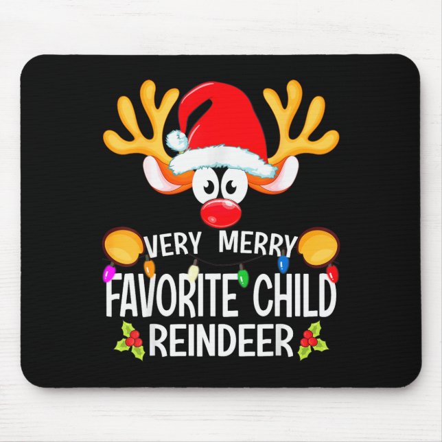 Matching Christmas Very Merry Favourite Child Rein Mouse Pad (Front)