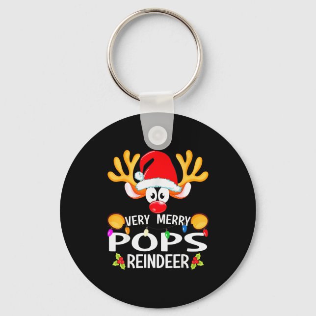 Matching Christmas Very Merry Ps Reindeer  Key Ring (Front)