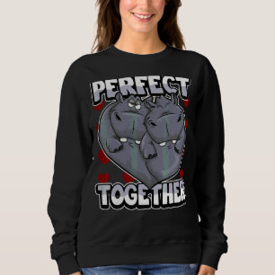 Matching Couple Perfect Together Hippo In Love Sweatshirt