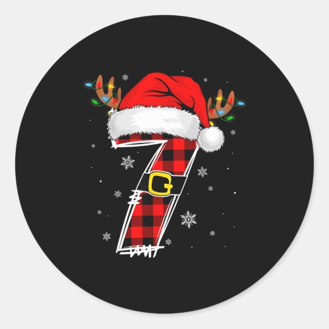 Matching Couples Christmas 6 7 Six Seven Meme Slan Classic Round Sticker (Front)