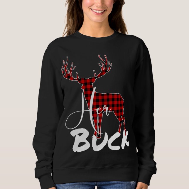 Matching Couples Christmas Pyjamas Buffalo Plaid H Sweatshirt (Front)