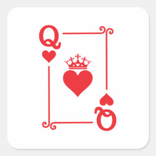 Matching Couples Halloween Costume Queen of Hearts Square Sticker