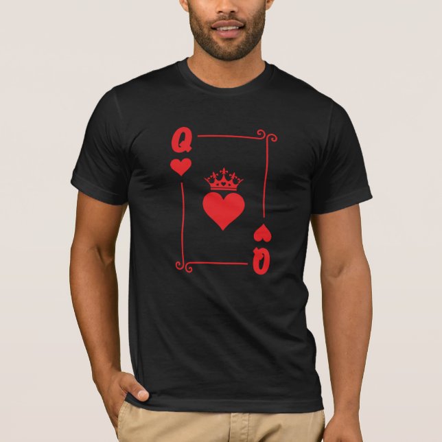Matching Couples Halloween Costume Queen of Hearts T-Shirt (Front)