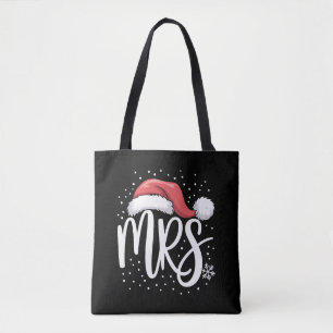 Matching Couples Mr Mrs Wedding Xmas Ugly Santa Tote Bag