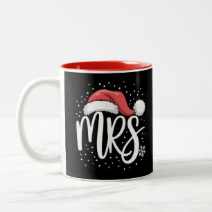 Matching Couples Mr Mrs Wedding Xmas Ugly Santa Two-Tone Coffee Mug