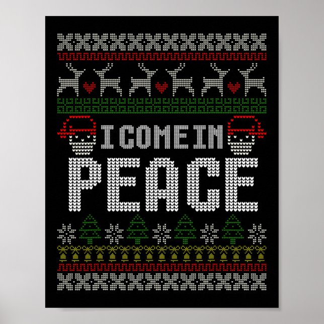 Matching Couples Ugly Christmas Sweater I Come In  Poster (Front)