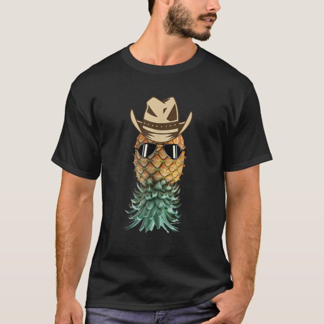 Matching Cowboy Cowgirl Upside Down Pineapple T-Shirt (Front)