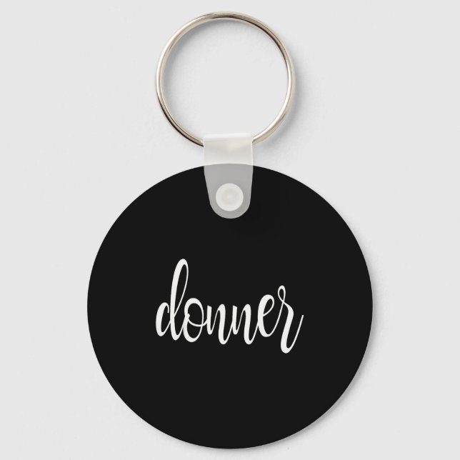Matching Donner Christmas Text Only Brown Green Re Key Ring (Front)