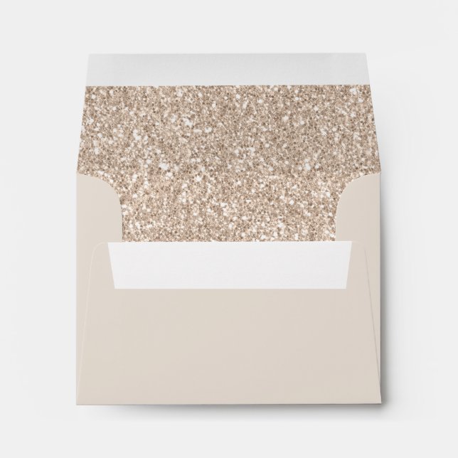 Matching Envelope A2 | Elegant Champagne Glitter  (Back (Bottom))