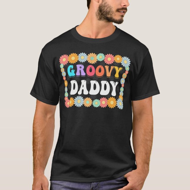 Matching Family 1St Birthday Boho Party Groovy Dad T-Shirt (Front)