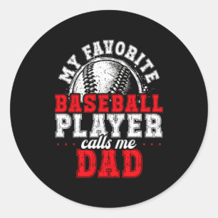 Matching Family Baseball Gift Dad Team Photo Fathe Classic Round Sticker