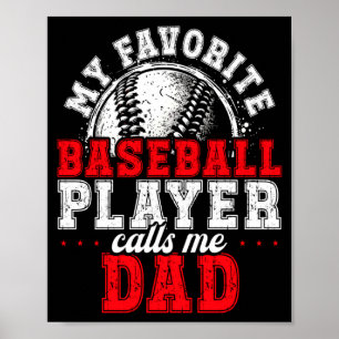 Matching Family Baseball Gift Dad Team Photo Fathe Poster