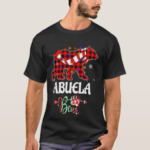 Matching Family Buffalo Plaid Abuela Bear Wearing T-Shirt