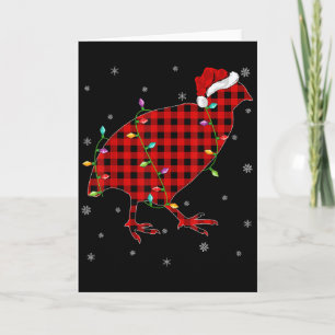 Matching Family Buffalo Plaid Quail Bird Christmas Card