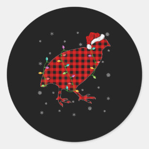 Matching Family Buffalo Plaid Quail Bird Christmas Classic Round Sticker