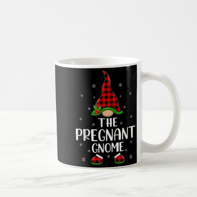 Matching Family Buffalo Plaid The Pregnant Gnome C Coffee Mug (Right)