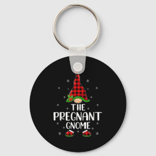 Matching Family Buffalo Plaid The Pregnant Gnome C Key Ring