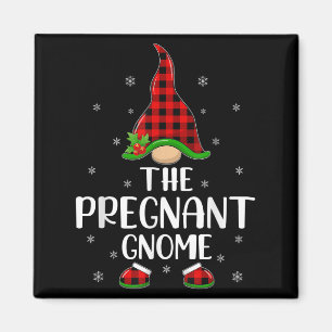 Matching Family Buffalo Plaid The Pregnant Gnome C Magnet