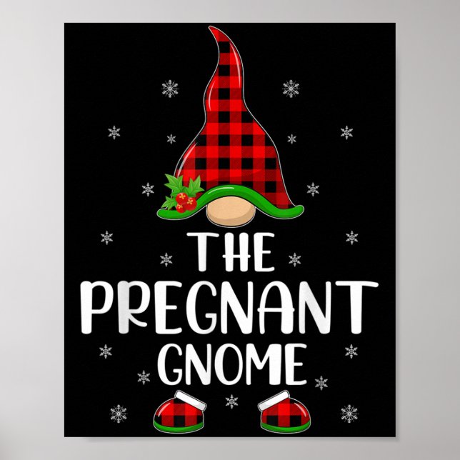 Matching Family Buffalo Plaid The Pregnant Gnome C Poster (Front)