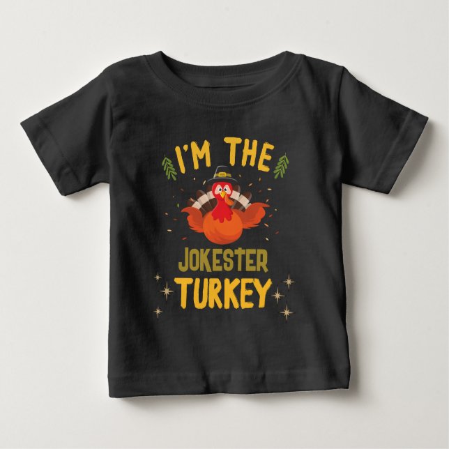 Matching Family Character Trait Name Thanksgiving Baby T-Shirt (Front)