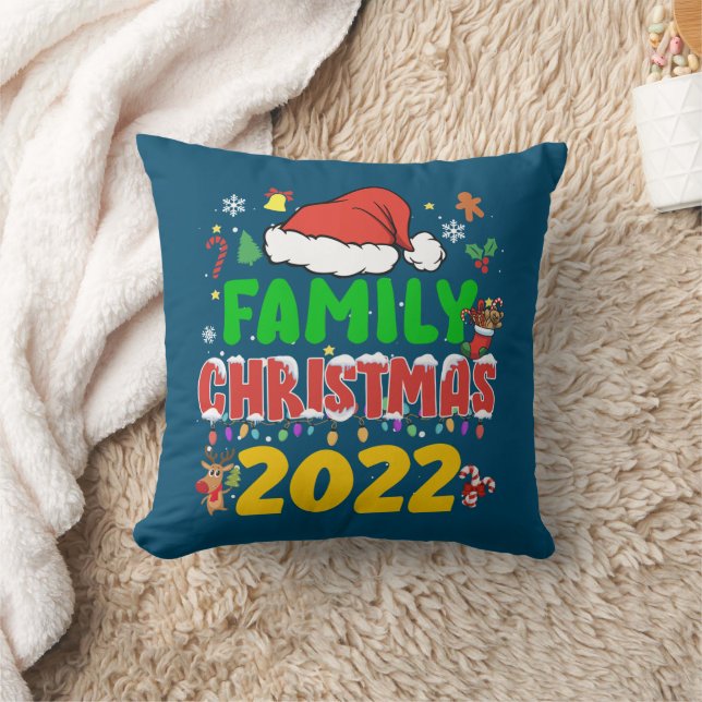 Matching Family Christmas 2022 Team Santa Elf Squa Cushion (Blanket)