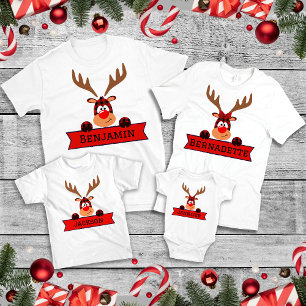 Matching Family Christmas Buffalo Plaid Reindeer  T-Shirt