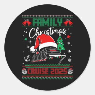 Matching Family Christmas Cruise 2025 Ugly Christm Classic Round Sticker
