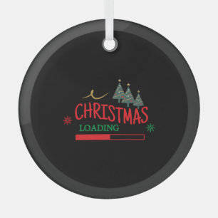 Matching Family Christmas Loading Glass Tree Decoration