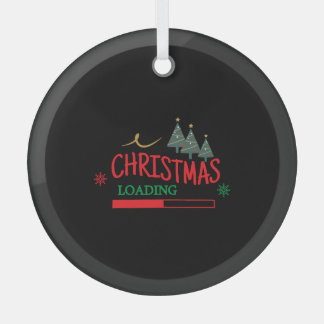 Matching Family Christmas Loading Glass Tree Decoration